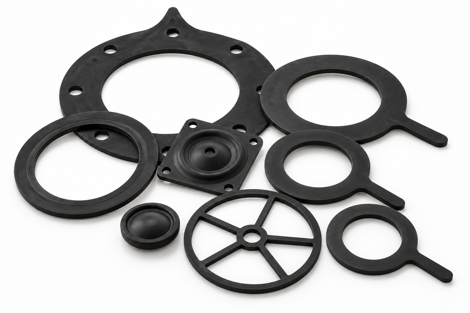 Rubber gaskets and diaphragms